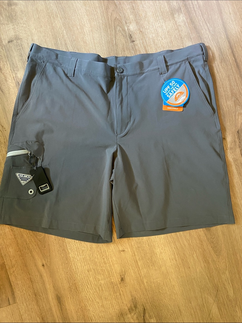 Columbia PFG Terminal Tackle Shorts Mens 44 Grey 10" Inseam Fishing Utility NWT